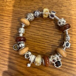 Pandora 71/2 inch bracelet with 19 Pandora charms